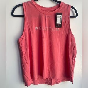 NWT: Peloton sleeveless cropped tank top, size medium! Coral/pink
